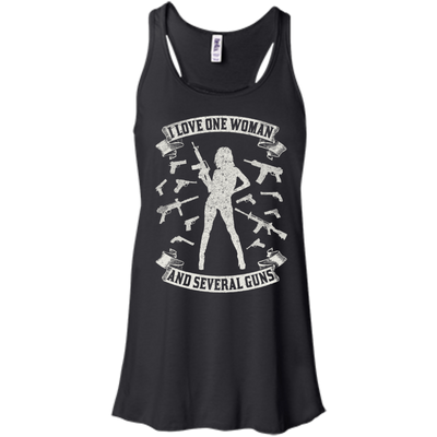 I Love One Woman And Several Guns-T-Shirt & Hoodie-Women's Flowy Racerback Tank-Black