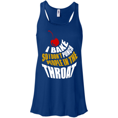 I Bake So I Dont Punch People In The Throat-T-Shirt & Hoodie-Women's Flowy Racerback Tank-True Royal