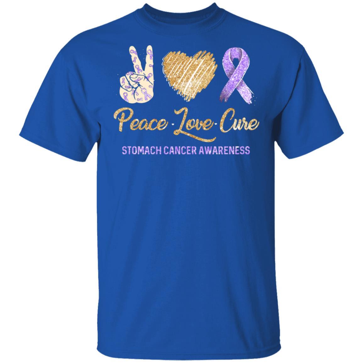 Peace Love Cure Stomach Cancer Awareness-T-Shirt & Hoodie-Classic T-Shirt-Royal