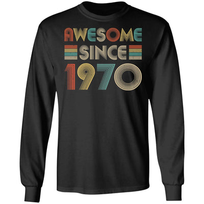 Awesome Since 1970 51th Birthday Gifts-T-Shirt & Hoodie-Long Sleeve T-Shirt-Black