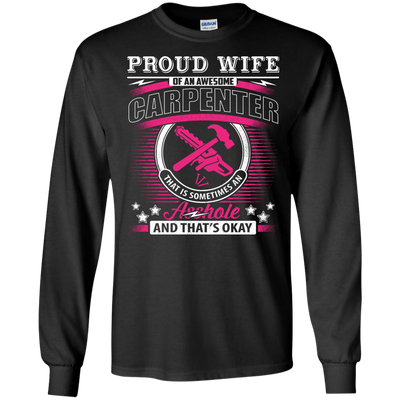 Proud Wife Of An Awesome Carpenter-T-Shirt & Hoodie-Long Sleeve T-Shirt-Black