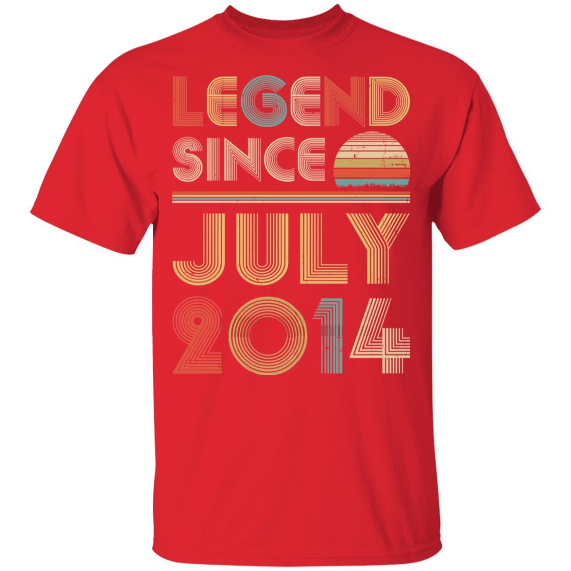 Legend Since July 2014 Vintage 7th Birthday Gifts Youth-Youth Shirt-Youth T-Shirt-Red