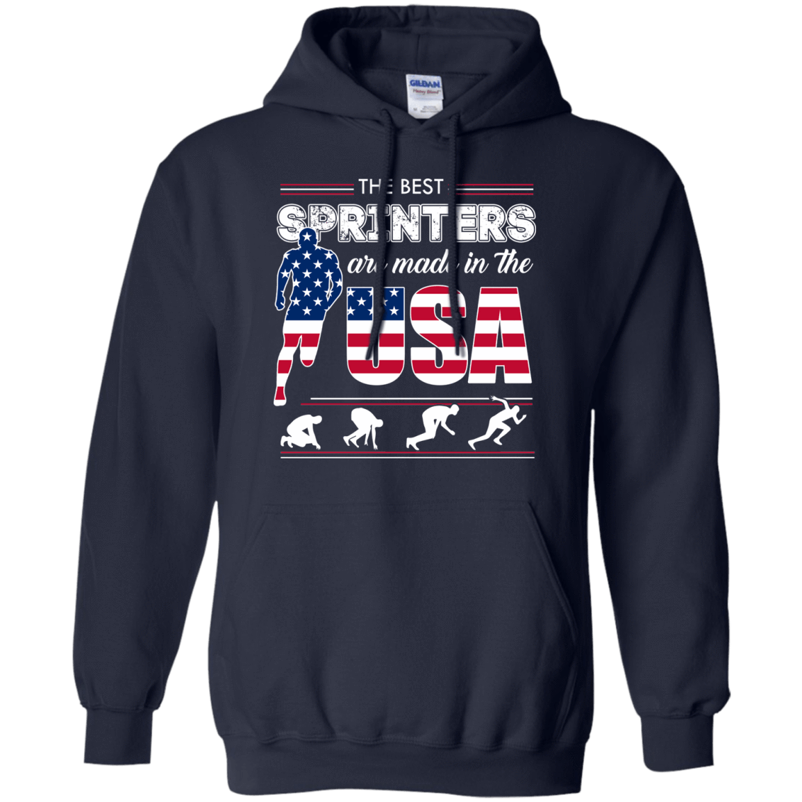 The Best Sprinters USA-T-Shirt & Hoodie-Pullover Hoodie-Navy