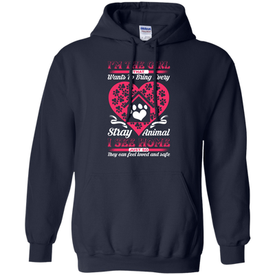 I'm The Girl That Wants To Bring Every Stray Animal T Shirt-T-Shirt & Hoodie-Pullover Hoodie-Navy