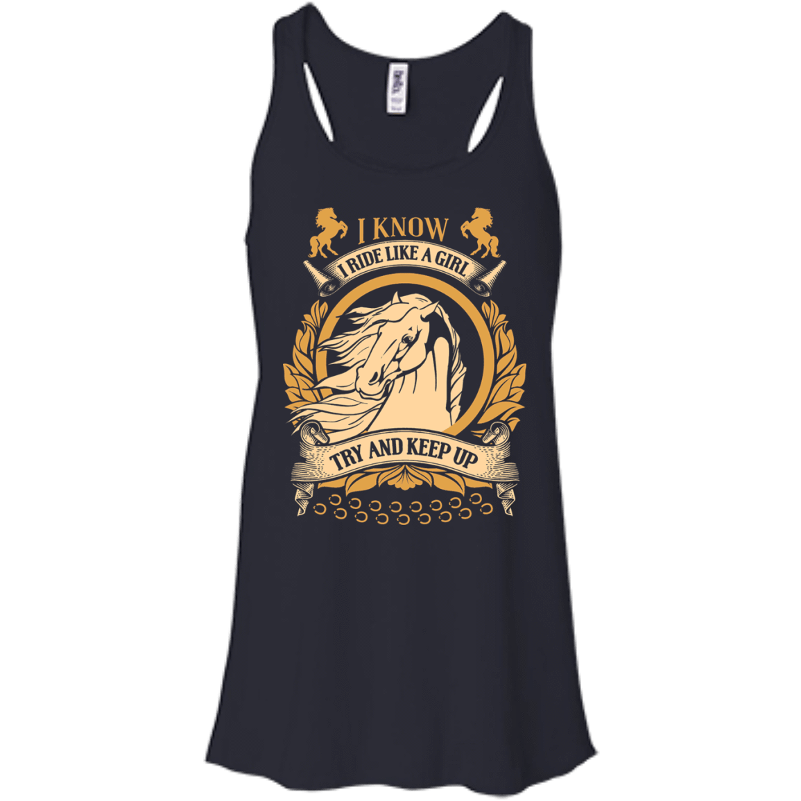 I Ride Like A Girl Try To Keep Up-T-Shirt & Hoodie-Women's Flowy Racerback Tank-Midnight