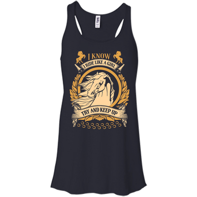 I Ride Like A Girl Try To Keep Up-T-Shirt & Hoodie-Women's Flowy Racerback Tank-Midnight