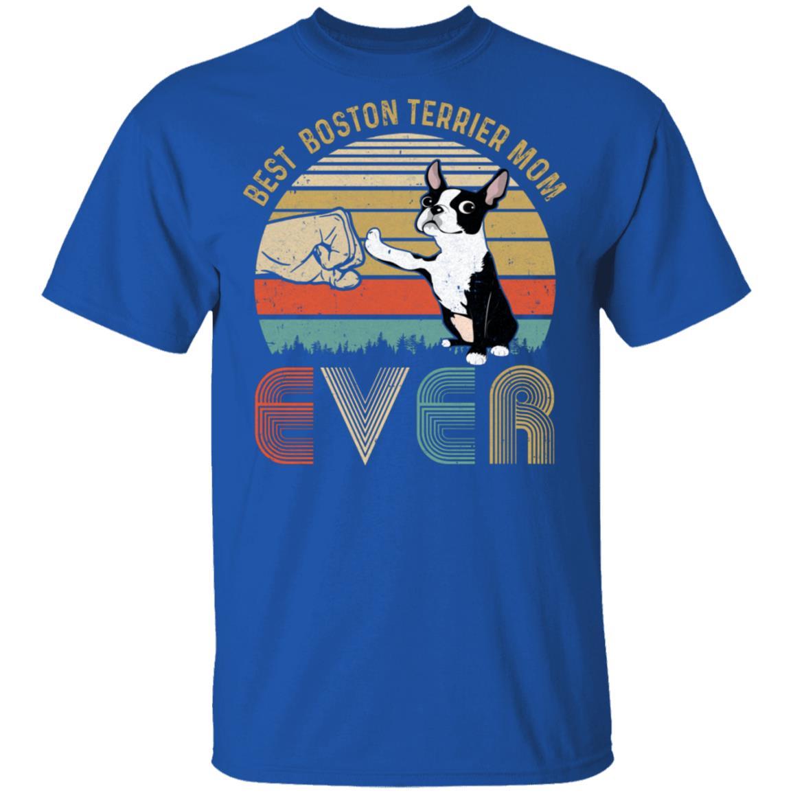 Vintage Best Boston Mom Ever Bump Fit Funny Mom Gifts-T-Shirt & Hoodie-Classic T-Shirt-Royal