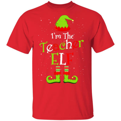 I'm The Teacher Elf Family Matching Funny Christmas Group Gift-T-Shirt & Sweatshirt-Classic T-Shirt-Red