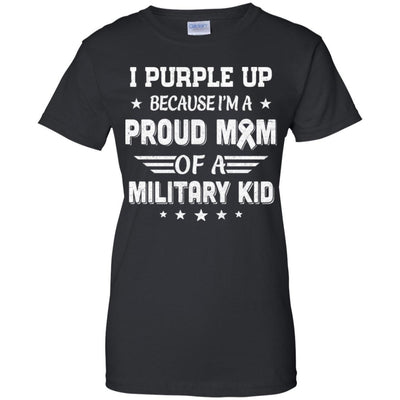 I Purple Up Proud Mom Of A Military Kid Child-T-Shirt & Hoodie-Women's T-Shirt-Black