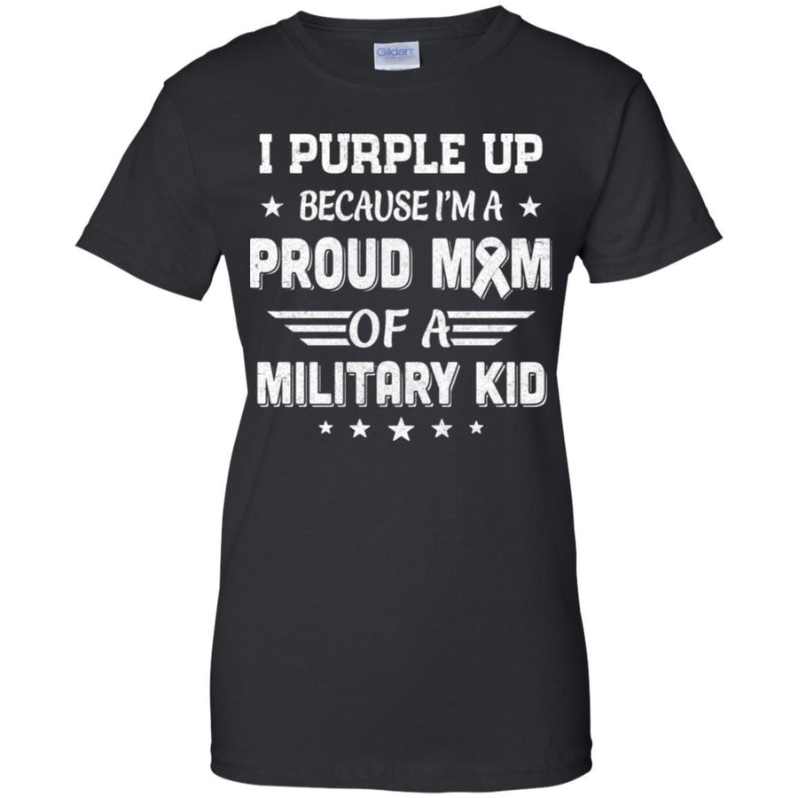 I Purple Up Proud Mom Of A Military Kid Child-T-Shirt & Hoodie-Women's T-Shirt-Black