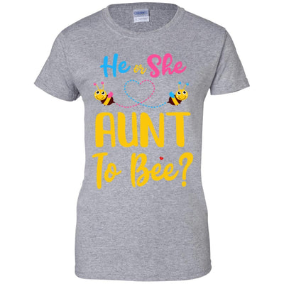 Gender Reveal Pink Or Blue What Will It Bee He Or She Aunt-T-Shirt & Hoodie-Women's T-Shirt-Sport Grey