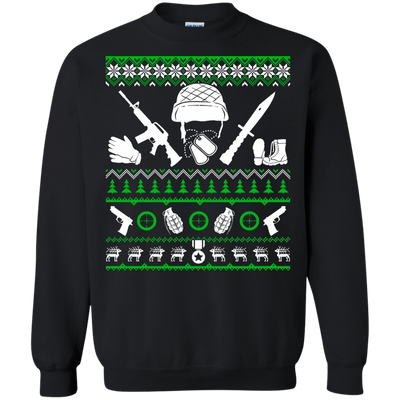 Veteran Christmas Sweater-T-Shirt & Hoodie-Crewneck Sweatshirt-Black