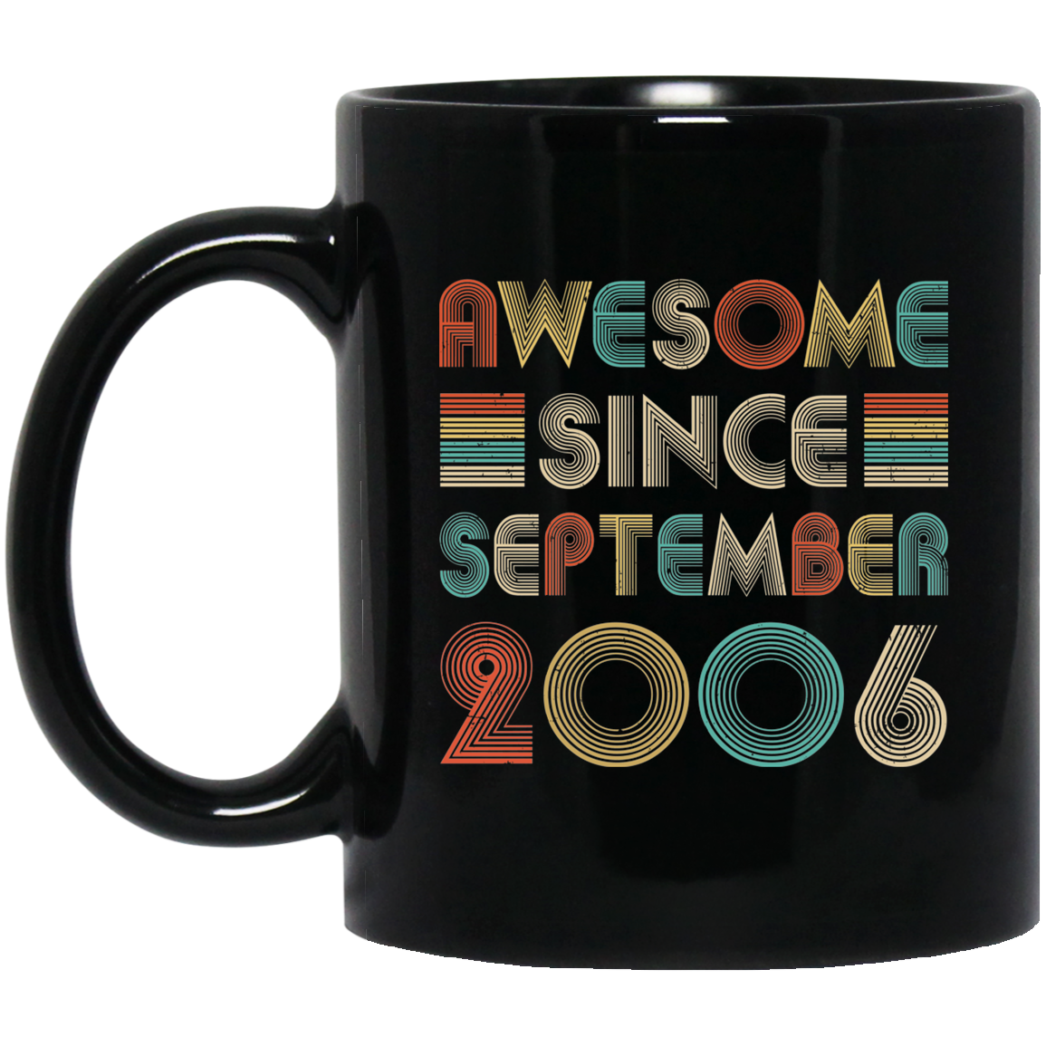 Awesome Since September 2006 Vintage 15th Birthday Gifts Mug-Coffee Mug-BM11OZ 11 oz. Black Mug-Black