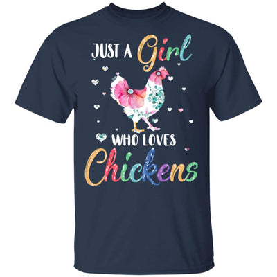 Just A Girl Who Loves Chickens Cute Chicken Lover-T-Shirt & Hoodie-Classic T-Shirt-Navy