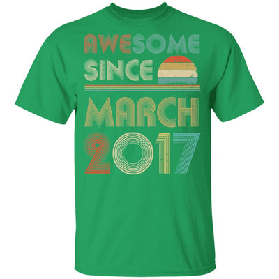 Awesome Since March 2017 Vintage 4th Birthday Gifts Youth-Youth Shirt-Youth T-Shirt-Irish Green