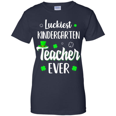 Luckiest Kindergarten Teacher Ever Irish St Patricks Day-T-Shirt & Hoodie-Women's T-Shirt-Navy