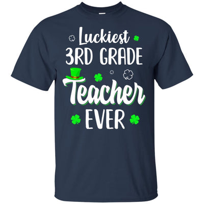 Luckiest 3rd Grade Teacher Ever Irish St Patricks Day-T-Shirt & Hoodie-Classic T-Shirt-Navy
