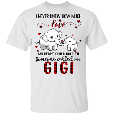 Someone Called Me Gigi Elephant Red Plaid Mother's Day-T-Shirt & Hoodie-Classic T-Shirt-White