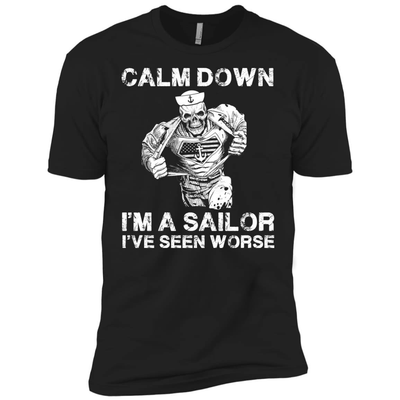 CALM DOWN - IM A SAILOR-T-Shirt & Hoodie-Premium T-Shirt-Black