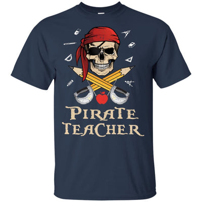 Funny Pirate Teacher Halloween Skull Adult Gift-T-Shirt & Hoodie-Classic T-Shirt-Navy