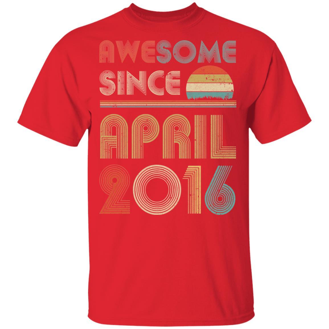 Awesome Since April 2016 Vintage 5th Birthday Gifts Youth-Youth Shirt-Youth T-Shirt-Red
