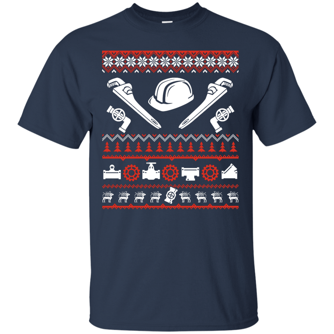 Pipefitter Christmas Sweater-T-Shirt & Hoodie-Classic T-Shirt-Navy
