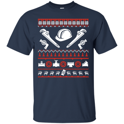 Pipefitter Christmas Sweater-T-Shirt & Hoodie-Classic T-Shirt-Navy