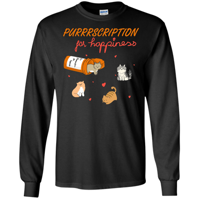 Purrrscription For Happiness-T-Shirt & Hoodie-Long Sleeve T-Shirt-Black