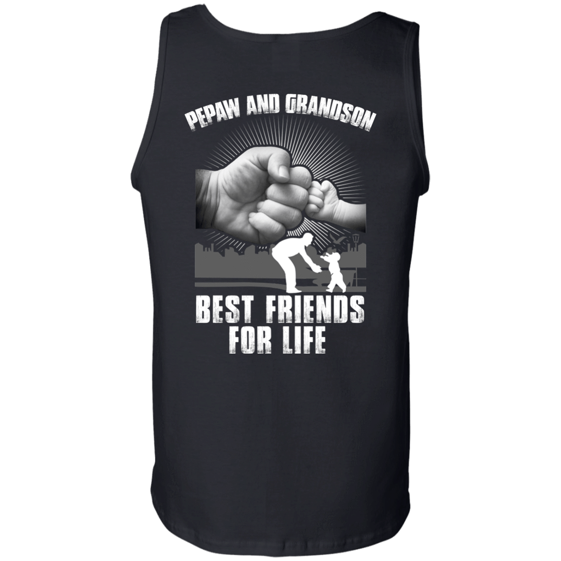 Pepaw And Grandson Best Friends For Life-T-Shirt & Hoodie-Unisex Tank-Black