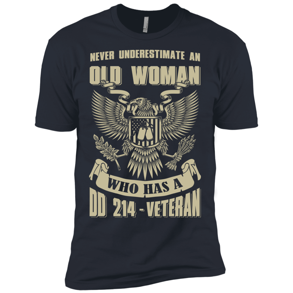 Never Underestimate An Old Woman Who Has A DD-214 Veteran-T-Shirt & Hoodie-Premium T-Shirt-Indigo