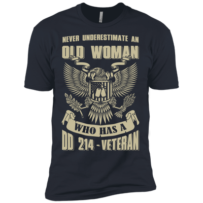 Never Underestimate An Old Woman Who Has A DD-214 Veteran-T-Shirt & Hoodie-Premium T-Shirt-Indigo