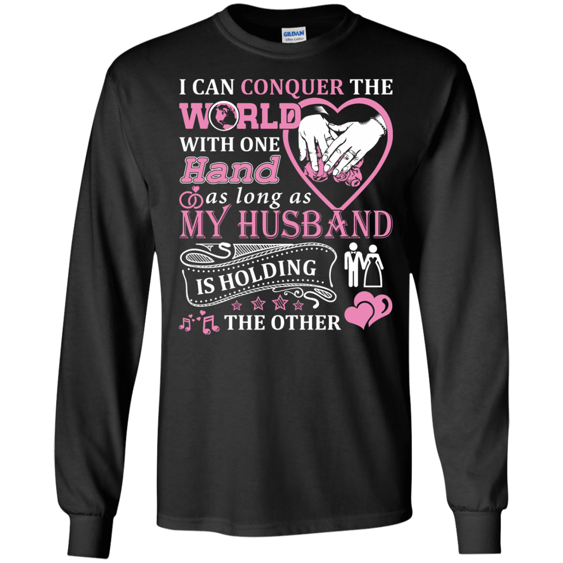 I Can Conquer The World With One Hand-T-Shirt & Hoodie-Long Sleeve T-Shirt-Black