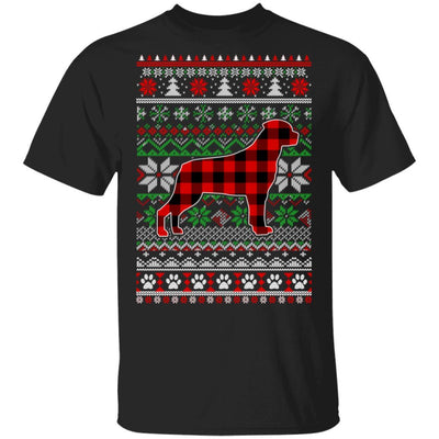 Rottweiler Red Plaid Ugly Christmas Sweater Gifts-T-Shirt & Sweatshirt-Classic T-Shirt-Black