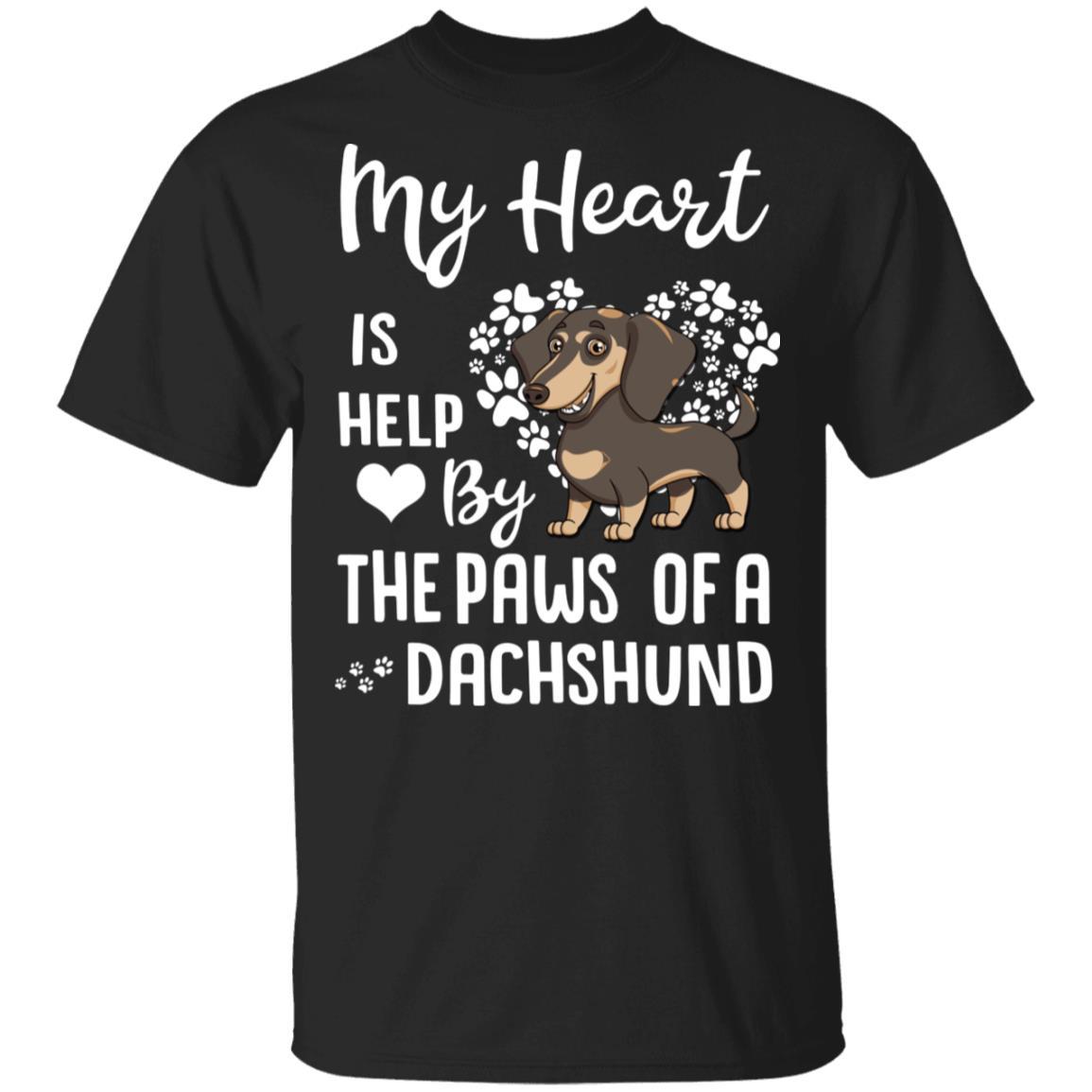 My Heart Is Held By The Paws Of A Dachshund Lover-T-Shirt & Hoodie-Classic T-Shirt-Black