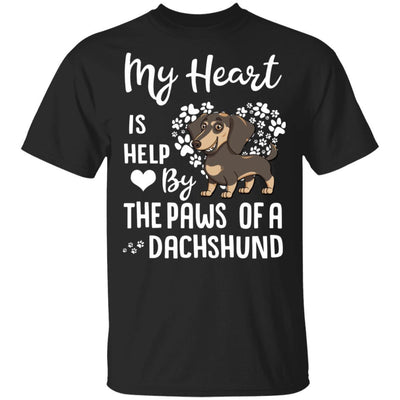 My Heart Is Held By The Paws Of A Dachshund Lover-T-Shirt & Hoodie-Classic T-Shirt-Black