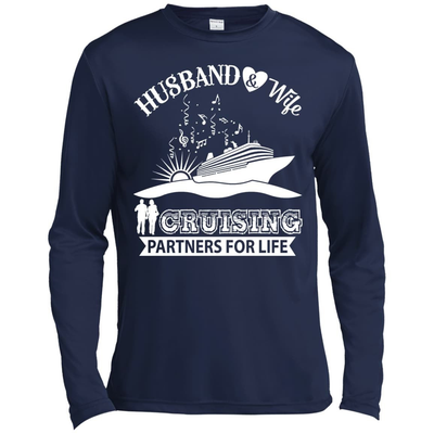 Husband And Wife Cruising Partners For Life-T-Shirt & Hoodie-Long Sleeve T-Shirt-Navy