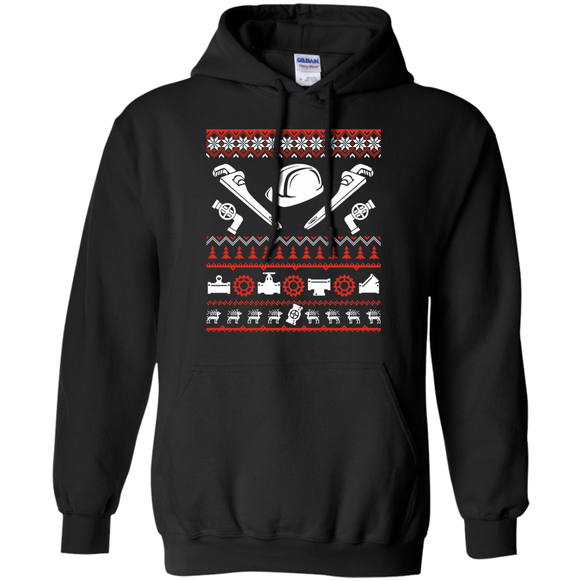 Pipefitter Christmas Sweater-T-Shirt & Hoodie-Pullover Hoodie-Black