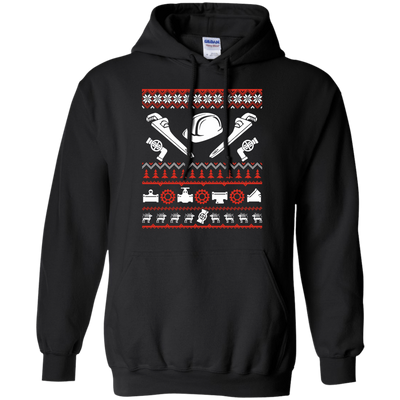 Pipefitter Christmas Sweater-T-Shirt & Hoodie-Pullover Hoodie-Black