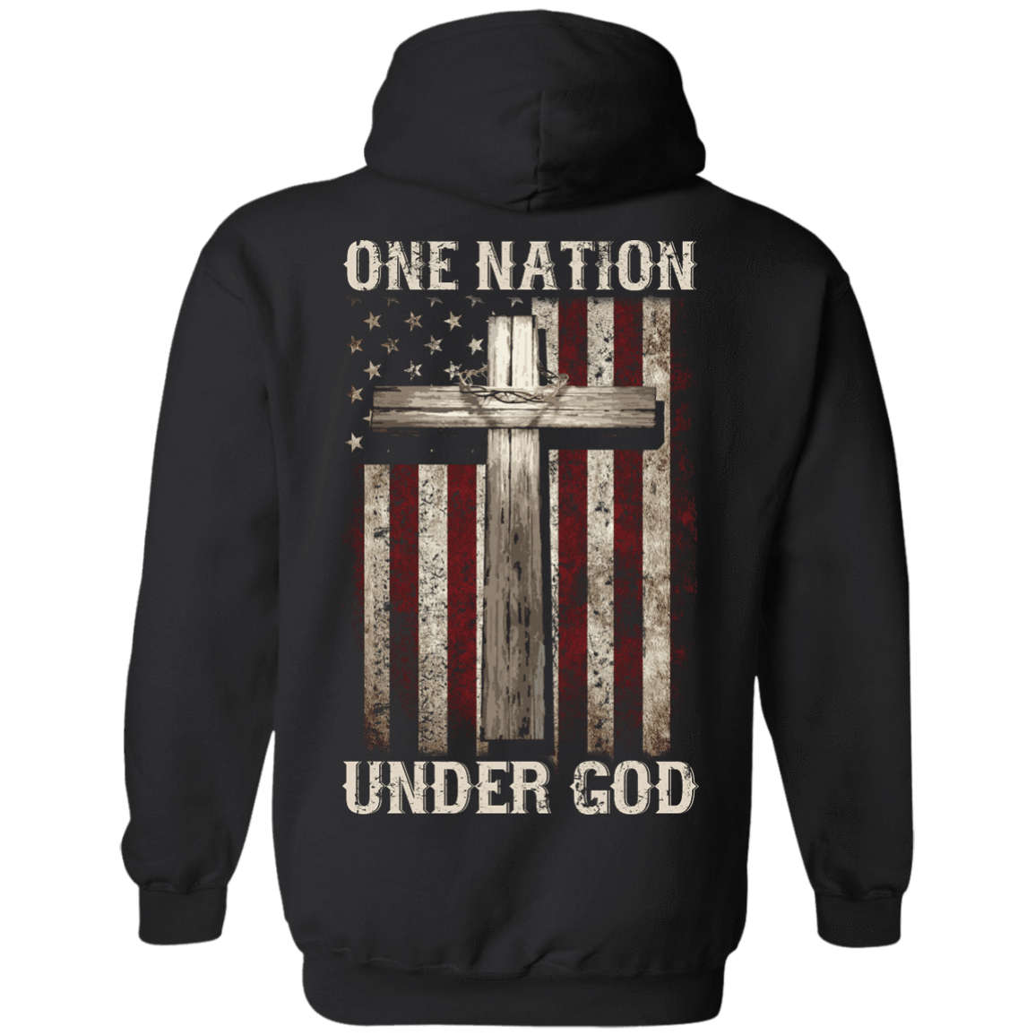 One Nation Under God-T-Shirt & Hoodie-Pullover Hoodie-Black