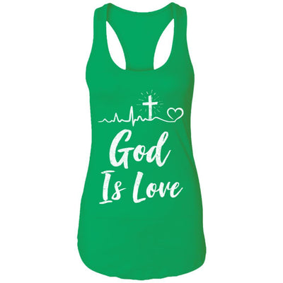 God Is Love Christian Gifts Women-T-Shirt & Tank Top-Women's Ideal Racerback Tank-Kelly Green