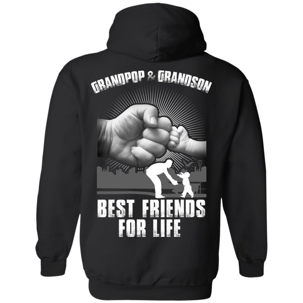 Grandpop And Grandson Best Friends For Life-T-Shirt & Hoodie-Pullover Hoodie-Black