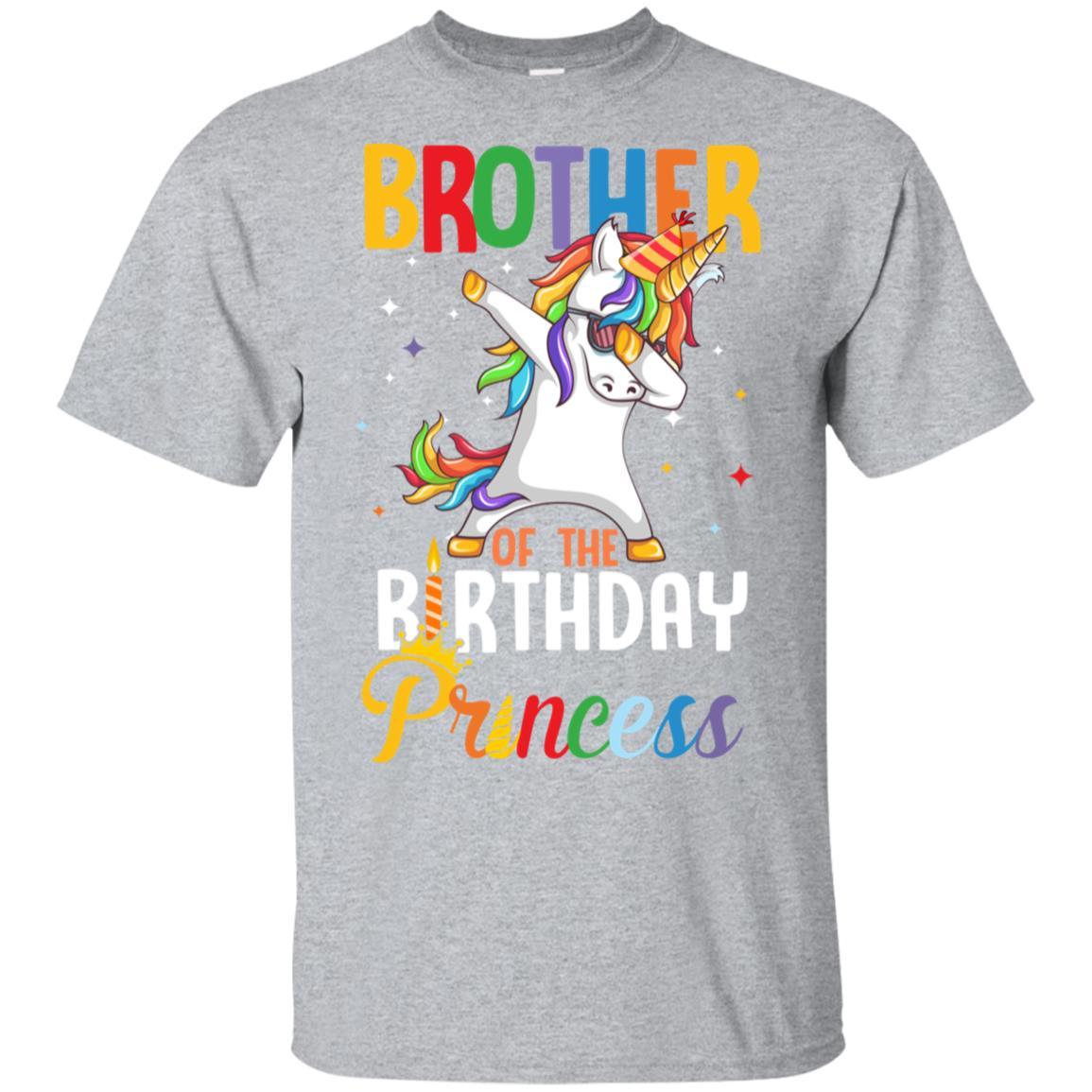 Brother Of The Birthday Girl Dabbing Unicorn Party-T-Shirt & Hoodie-Classic T-Shirt-Sport Grey