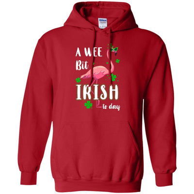 A Wee Bit Irish Today Green Flamingo St Patrick's Day-T-Shirt & Hoodie-Pullover Hoodie-Red