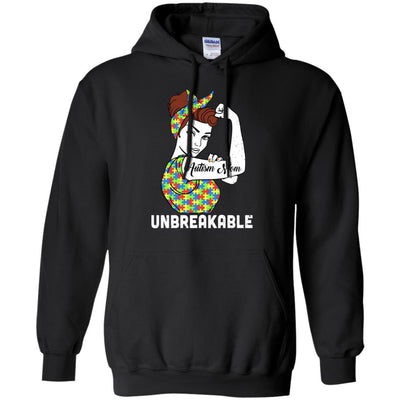 Autism Mom Unbreakable Support Autism Awareness-T-Shirt & Hoodie-Pullover Hoodie-Black