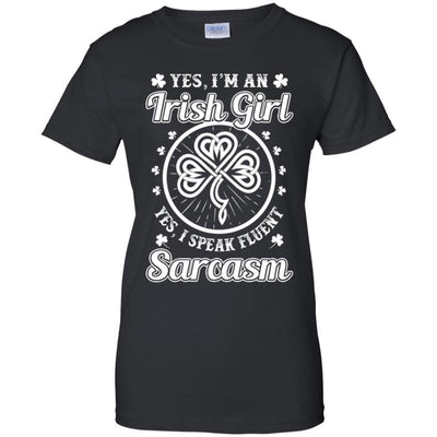 Funny I'm An Irish Girl St Patrick's Day-T-Shirt & Hoodie-Women's T-Shirt-Black