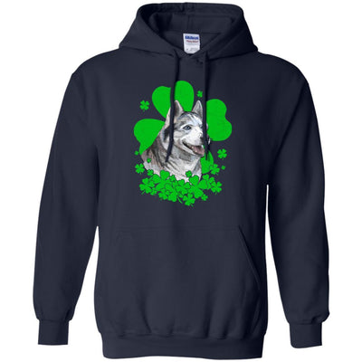 Siberian Husky St. Patrick's Day Clovers-T-Shirt & Hoodie-Pullover Hoodie-Navy