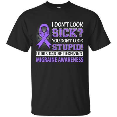 I Don't Look Sick Migraine Awareness-T-Shirt & Hoodie-Classic T-Shirt-Black
