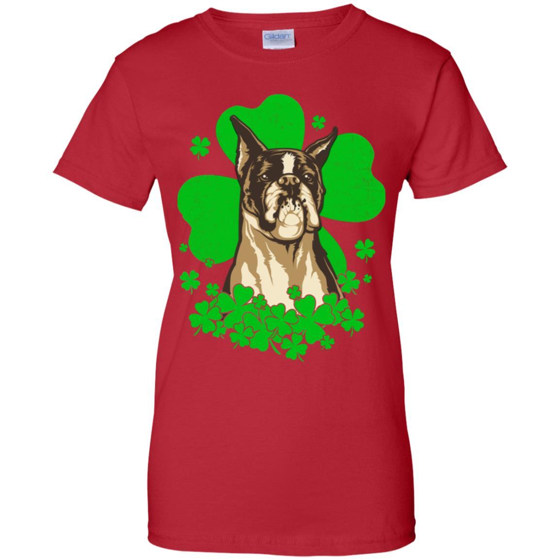 Boxer St. Patrick's Day Clovers-T-Shirt & Hoodie-Women's T-Shirt-Red