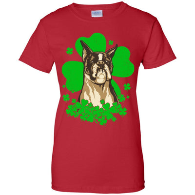 Boxer St. Patrick's Day Clovers-T-Shirt & Hoodie-Women's T-Shirt-Red