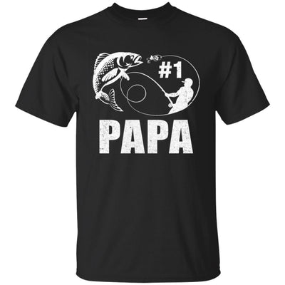 #1 Papa Fishing Fisherman Best Fathers Day Gift-T-Shirt & Hoodie-Classic T-Shirt-Black